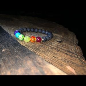 Rainbow Lava Bead Bracelet